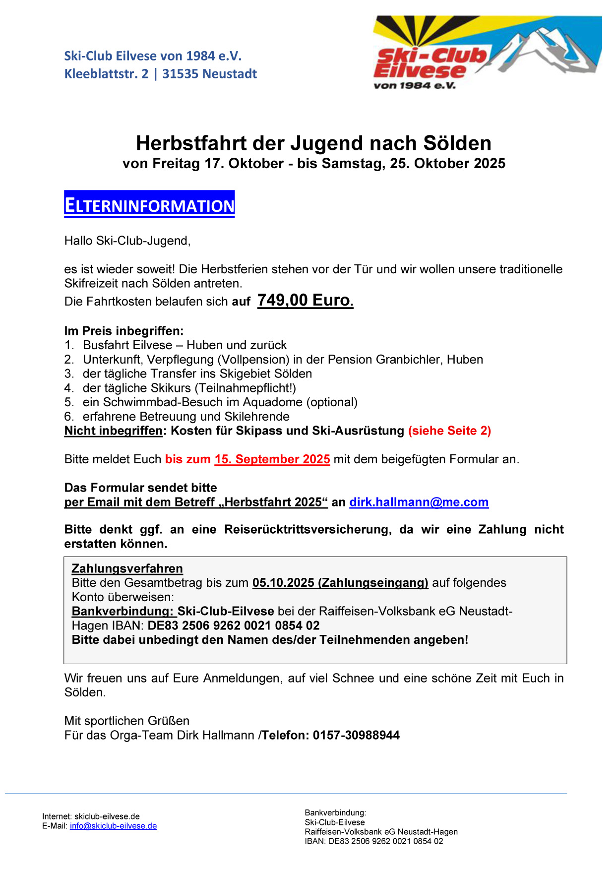 2025 Ausschreibung Snowworld Bispingen